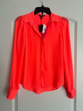 Joe's Jeans Neon Coral Button-Down Shirt